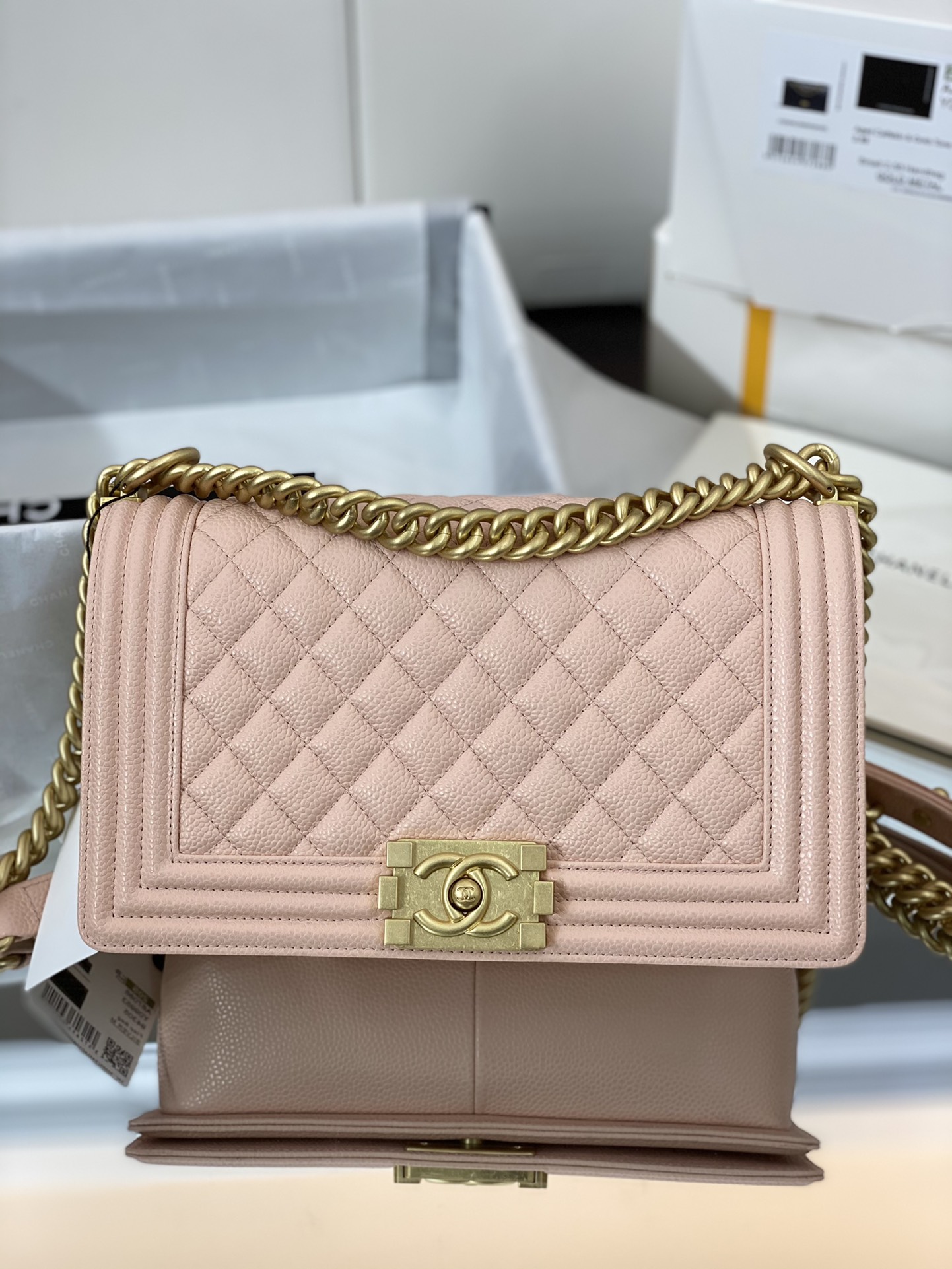 Chanel quilted caviar leboy . Pink – Rock Lux Bags